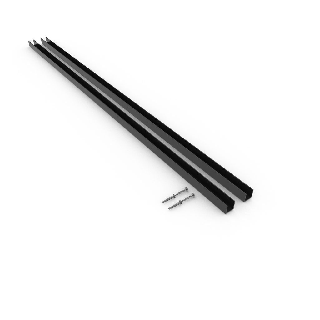 Concrete Post Conversion Rails Black Composite Board